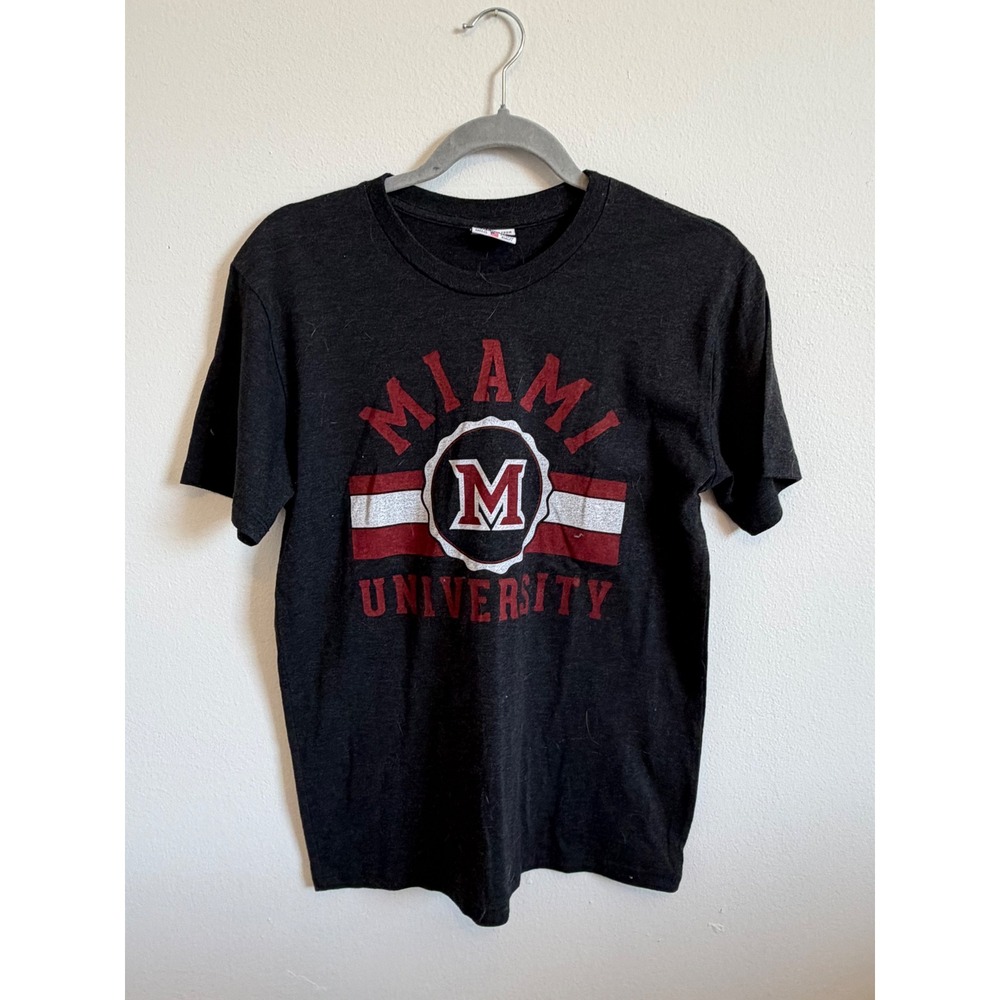 Where I'm From Miami University Graphic Tee Charcoal Grey Red White Medium